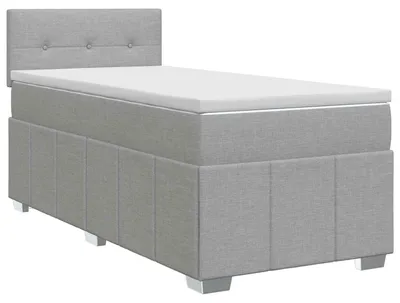 Zdjęcie produktu dla Łóżko kontynentalne z materacem jasnoszary 90 x 190 cm tkanina