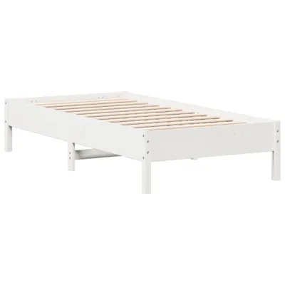 Produktbild von Massivholzbett ohne Matratze Weiß 75x190 cm Kiefernholz