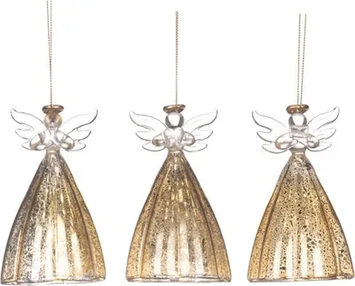 Produktbild von Goodwill Weihnachtsanhänger Glas Gold D 11 cm Wert sortiert à 3 Stück