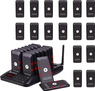 Produktbild von Retekess TD157 Restaurant Pager System, 16 Pagers, 500M Pager Rufsystem, 2 Rufmod, 24H, Pager Pieper für Food Court, Hotel, Café, Bar, 998 Kanäle