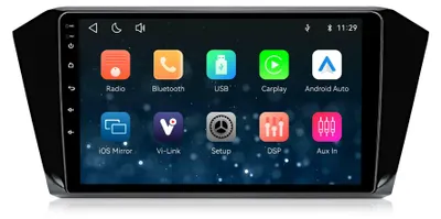 Obrázek produktu pro Autorádio o velikosti 10 palců pro Volkswagen Passat B8 (2015-2020) s operačním systémem Linux, podporou CarPlay, Android Auto, navigací, Bluetooth 5.1, Wi-Fi a funkcí Mirror Link
