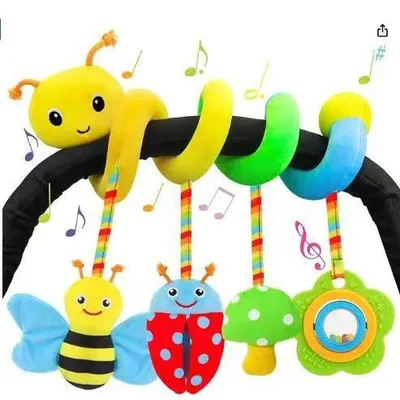 Image de Jouet spirale pour bébé, mobile de lit, jouet à suspendre, peluche, décoration de poussette, éveil, cadeau, insecte
