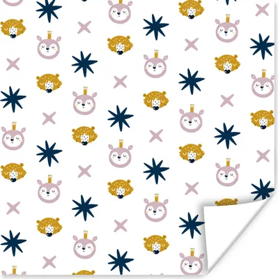 Produktbild von MuchoWow® Poster Tiere - Muster - Formen 75x75 cm - Wand Dekoration