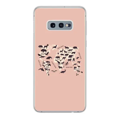 Produktbild von MuchoWow® Handyhülle Schutzhülle Hülle für Samsung Galaxy S10e Weltkarte - Tiere - Scherenschnitt Silikon Softcase Handy Hülle - Handy