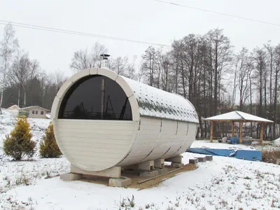 Produktbild von Sauna Saunafass 4,8 m Personen 6-8 Holz Thermoholz Saunakabine Fasssauna