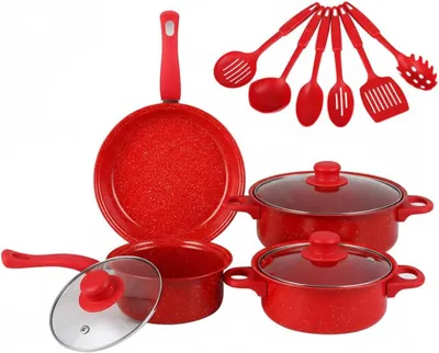 Produktbild von Antihaft-Kochgeschirr-Set, 13-teiliges Set mit Töpfen und Pfannen