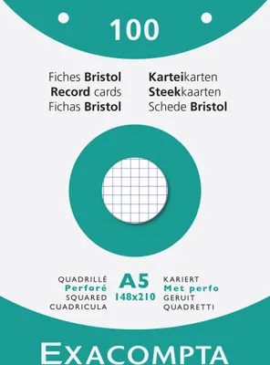 Produktbild von Exacompta 10x Karteikarten 148x200 kar ws 100St perfo - Weiß - 13608E