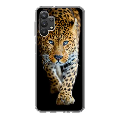 Produktbild von MuchoWow® Handyhülle Schutzhülle Hülle für Samsung Galaxy A32 5G Leopard - Tiere - Porträt - Wildtiere - Schwarz Silikon Softcase Handy Hülle - Softcase