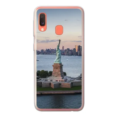 Produktbild von MuchoWow® Handyhülle Schutzhülle Hülle für Samsung Galaxy A20e New York - Freiheitsstatue - Skyline Silikon Softcase Handy Hülle - Abdeckung