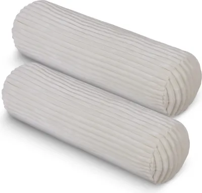 Produktbild von Dekokissen Ø20x70cm Creme 2er-Pack, Kuschelig weicher Bezug mit Reißverschluss, Sofakissen