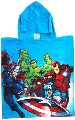 Produktbild von Marvel Avengers Badeponcho Kapuzenhandtuch 55 x 110 cm - blau