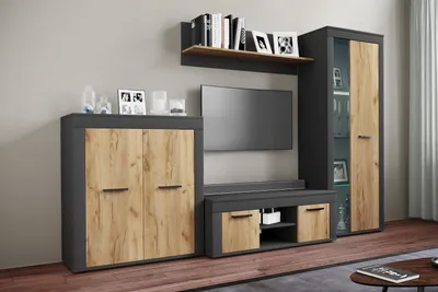 Produktbild von VCM TV Möbel | 4-tlg. Wohnwand mit ausreichend Stauraum | Fernsehschrank | Anbauwand – Usilo L