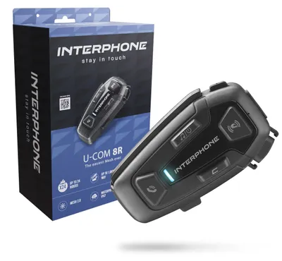 Productafbeelding van Interphone INTERPHOUCOM8R, 1600 meter, A2DP, AVRCP, HFP, zwart, waterdicht, IP67, 18 uur