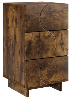 Immagine prodotto di Tavolino da comodino in legno impiallacciato noce, dimensioni 33,5 x 34,5 x 60 cm
