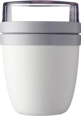 Produktbild von Mepal Müslibecher to go, praktischer Joghurtbecher to go - Unterteilung für Joghurt & Müsli - Geeignet für Gefrierschrank, Mikrowelle & Spülmaschine - 500 ml + 200 ml - White