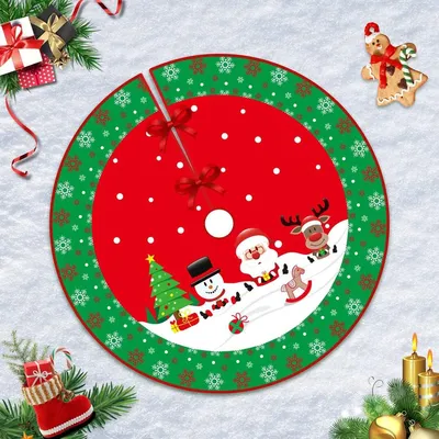 Productafbeelding van Kerstboomrok - 90 cm - Bordeaux - Pluche