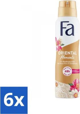 Produktbild von Fa - Oriental Moments - Deodorantspray - Wüstenrose & Sandelholz - 150 ml - Vorteilspack - 6 Stücke