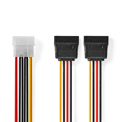 Imagen del producto de Nedis CCGP73520VA015, 0,15 m, 2 x SATA de 15 pines, Molex (4 pines), Conector macho, Conector hembra, Cable directo