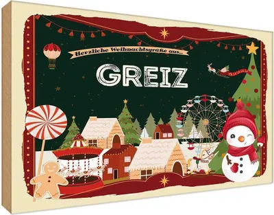 Produktbild von vianmo Holzschild 20x30 cm Weihnachten aus GREIZ