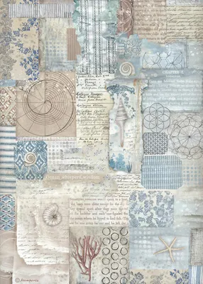 Produktbild von Reispapier Decoupage Bastelpapier A4 - Stamperia - Silent Sea