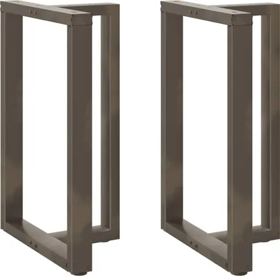 Produktbild von vidaXL Bartischbeine T-Form 2 Stk. Naturstahl 60x35x(90-91) cm Stahl
