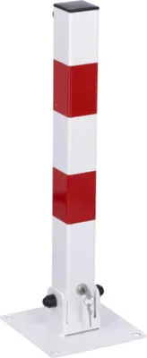Obrázek produktu pro LogistSystem - Sloupky pro parkování - Zátarasy pro parkování - Klíč - Skládací zátarasy - Spodní klíč. SLOUPEK - Ocel - Robustní zábradlí pro parkování - Zátarasy pro parkování - Bílá - Červená