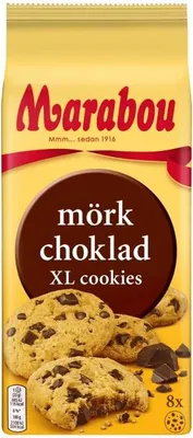 Produktbild von Marabou Cookies Zartbitter 184 g / XL Cookies Mörk choklad / Kekse mit mit Splittern von dunkler Schokolade