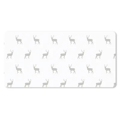 Produktbild von MuchoWow® Schreibtischunterlage Muster - Hirsche - Weiß 80x40 cm - XXL Mauspad - Gaming Mauspad