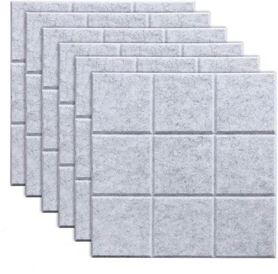 Produktbild von Kunststoff-Memobord 6-Delig - Silbergrau - Mehrzweck-Decorationsbrett - Selbstklebend Umweltfreundlich