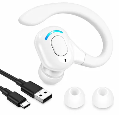 Produktbild von Kabelloses Bluetooth-Headset V integriertem Mikrofon Mono-Kopfhörer Freisprecheinrichtung 360° Ohrbügel Geräuschreduzierung 20 Stunden Akkulaufzeit