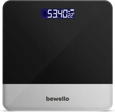 Produktbild von Bewello® - Personenwaage Personenwaage - Digital - Schwarz mit Silber - bis 180KG