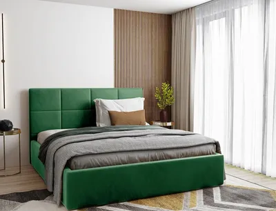 Produktbild von Furmeb24 - SLIM 2 - 180 x 200 cm - Polsterbett aus Holzrahmen , Doppelbett mit h¶her Kopsttze - Ohne Matraze - (Velutto 10)