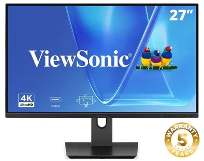 Imagen del producto de Viewsonic VG Series VG2719U-4K, pantalla de 68,6 cm (27"), resolución de 3840 x 2160 píxeles, 4K Ultra HD, tecnología LED, tiempo de respuesta de 4 ms, color negro