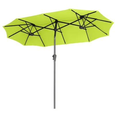 Produktbild von Sekey Balkonschirm Doppelsonnenschirm 300x160 cm mit Kurbel, Neigbar, UV50+ Sonnenschutz, Windstabil, Oval Sonnenschirm, Apfelgrün