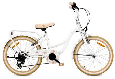 Produktbild von Mädchen fahrrad 20 Zoll mit SHIMANO 6-Gang Flower Bike ecru weiß