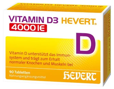 Immagine prodotto di Vitamina D3 HEVERT 4000 UI compresse, 90 compresse