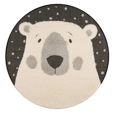Productafbeelding van Zala Living vloerkleed, diameter 120 cm, Icebear Emmet, zwart