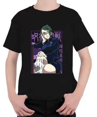 Obrázek produktu pro Maki Zenin Jujutsu Kaisen Anime Estetické brýle Bojovník Dárek Uni dětské tričko, černá, 140 €