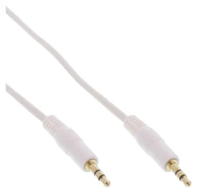 Produktbild von InLine Klinke Kabel, 3,5mm Stecker / Stecker, Stereo, weiß / gold, 5m, 3.5mm, Stecker, 3.5mm, Stecker, 5 m, Weiß