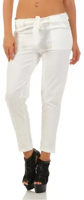Produktbild von Damen Chino Stoffhose Hüfthose Pumphose; Ecru/L