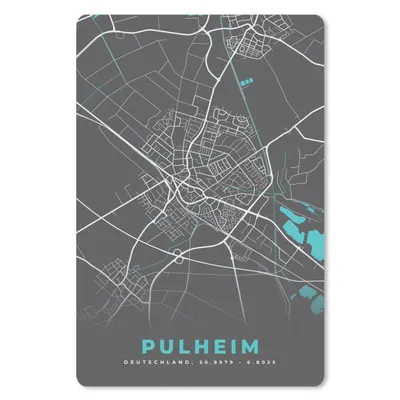 Produktbild von MuchoWow® Mauspad Mousepad Karte - Stadtplan - Pulheim - Deutschland - Blau 40x60 cm - Mousepads - Maus Mat - Pad - Mausunterlage - Schreibtisch Accesoire