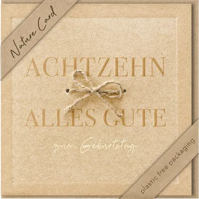 Produktbild von bsb 694025-2 Geburtstagskarte Zahl 18 - Natur Card, inkl. Umschlag