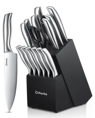 Produktbild von Messerset Küchenmesser - 16-teilig - Edelstahl - X50CrMo15 - Mit Holzmessserblock
