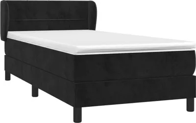 Produktbild von vidaXL Boxspringbett mit Matratze Schwarz 90x190 cm Samt