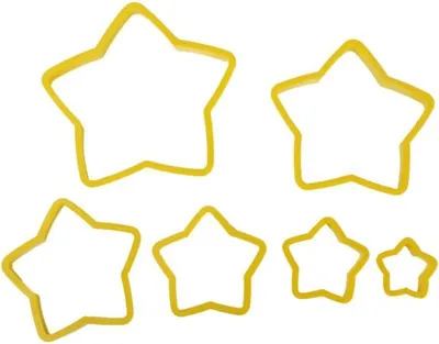 Produktbild von 6 Teile Plastik Keksausstecher Set Sterne