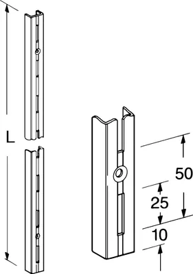Produktbild von Element-System Lochschiene Weiss 500mm
