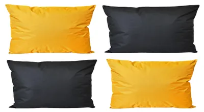Produktbild von JACK 4x Outdoor Lounge Kissen 30x50cm viele Farben Dekokissen inkl. Füllung Wasserfest Sitzkissen Garten Stuhl, Farbe:2x Schwarz - 2x Gold