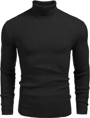 Produktbild von Herren-Langarmhemd, Feinstrickpullover, Rollkragenpullover, Freizeitpullover