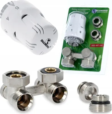 Zdjęcie produktu dla DIAMOND Zestaw termostatyczny kątowy 1/2" typ V do grzejnika dolnego