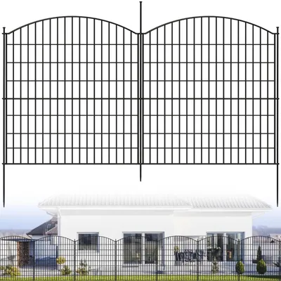 Immagine prodotto di Recinzione per giardino in metallo nero - recinto per animali - cancello per giardino - recinzione - recinto per animali domestici - 15 pannelli